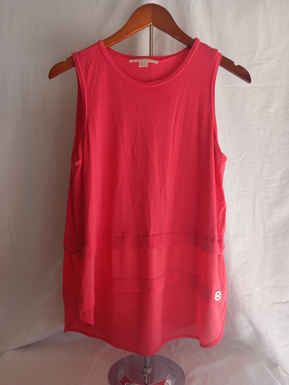 Michael Kors Sleeveless Layered Tank Top - Coral